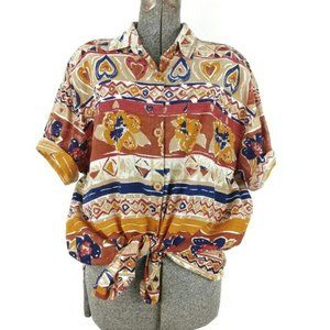 Vintage Heart and Floral Button Up Size 20/40 E14